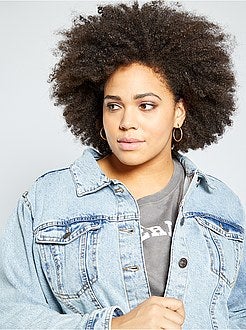 Casaco em ganga com acabamentos a cru - Kiabi