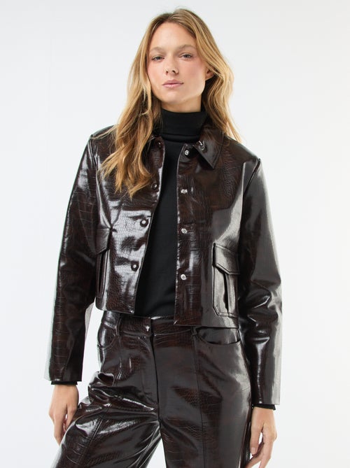 Casaco em imitação de pele de cobra - Kiabi