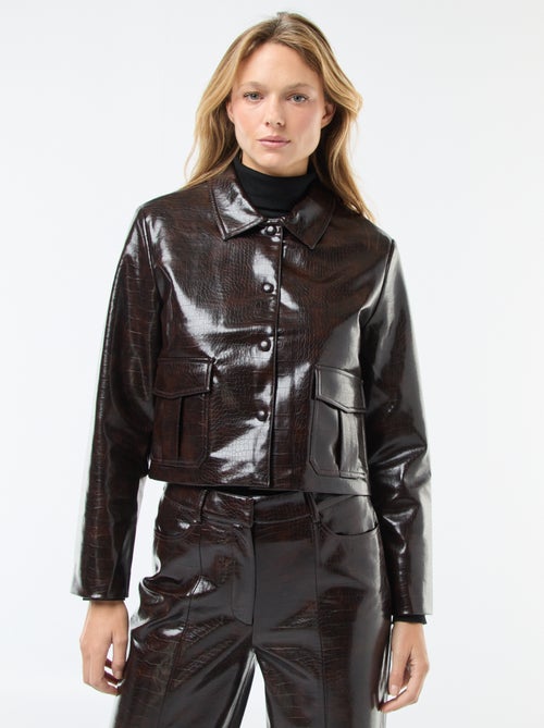 Casaco em imitação de pele de cobra - Kiabi