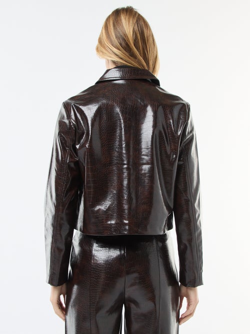 Casaco em imitação de pele de cobra - Kiabi