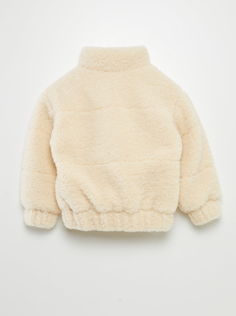 Casaco em imitação de pelo BRANCO - Kiabi