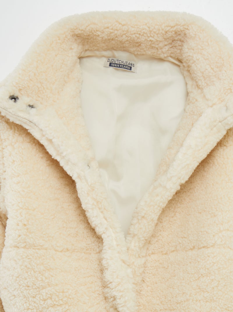 Casaco em imitação de pelo BRANCO - Kiabi