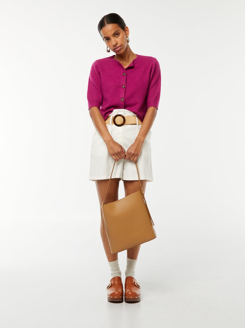 Casaco em lã misturada Violeta - Kiabi