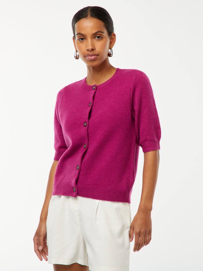 Casaco em lã misturada Violeta - Kiabi