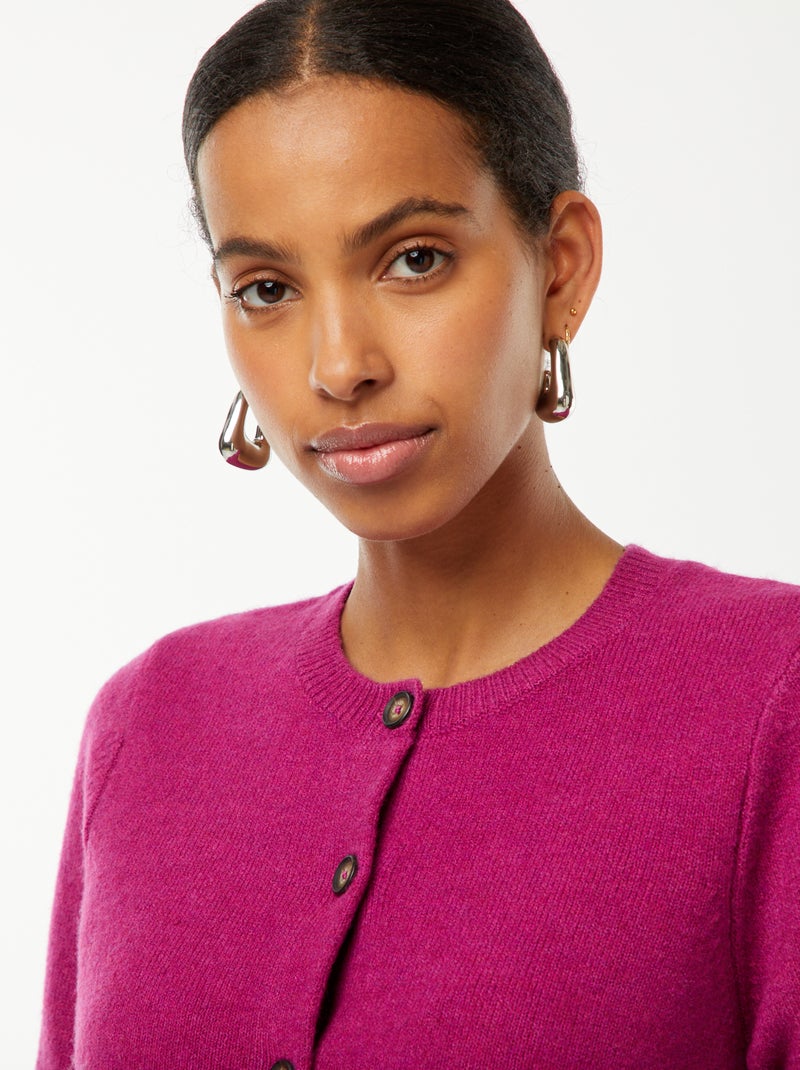 Casaco em lã misturada Violeta - Kiabi