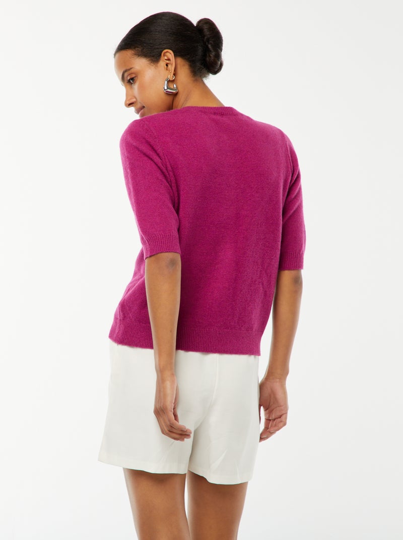 Casaco em lã misturada Violeta - Kiabi