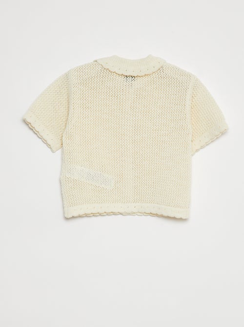 Casaco em malha ajurada - Kiabi