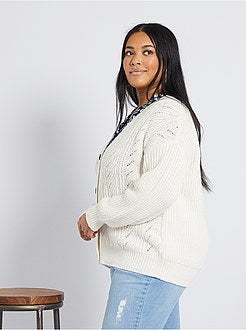 Casaco em malha ajurada - Kiabi