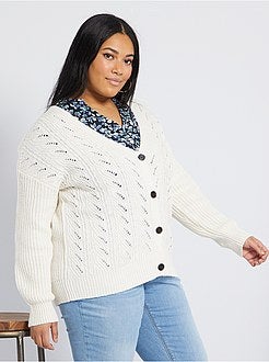 Casaco em malha ajurada - Kiabi