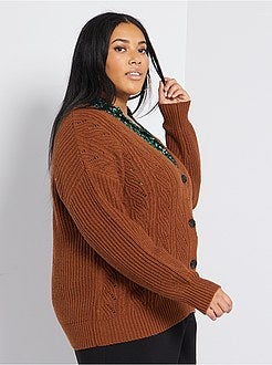 Casaco em malha ajurada - Kiabi