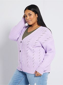 Casaco em malha ajurada - Kiabi