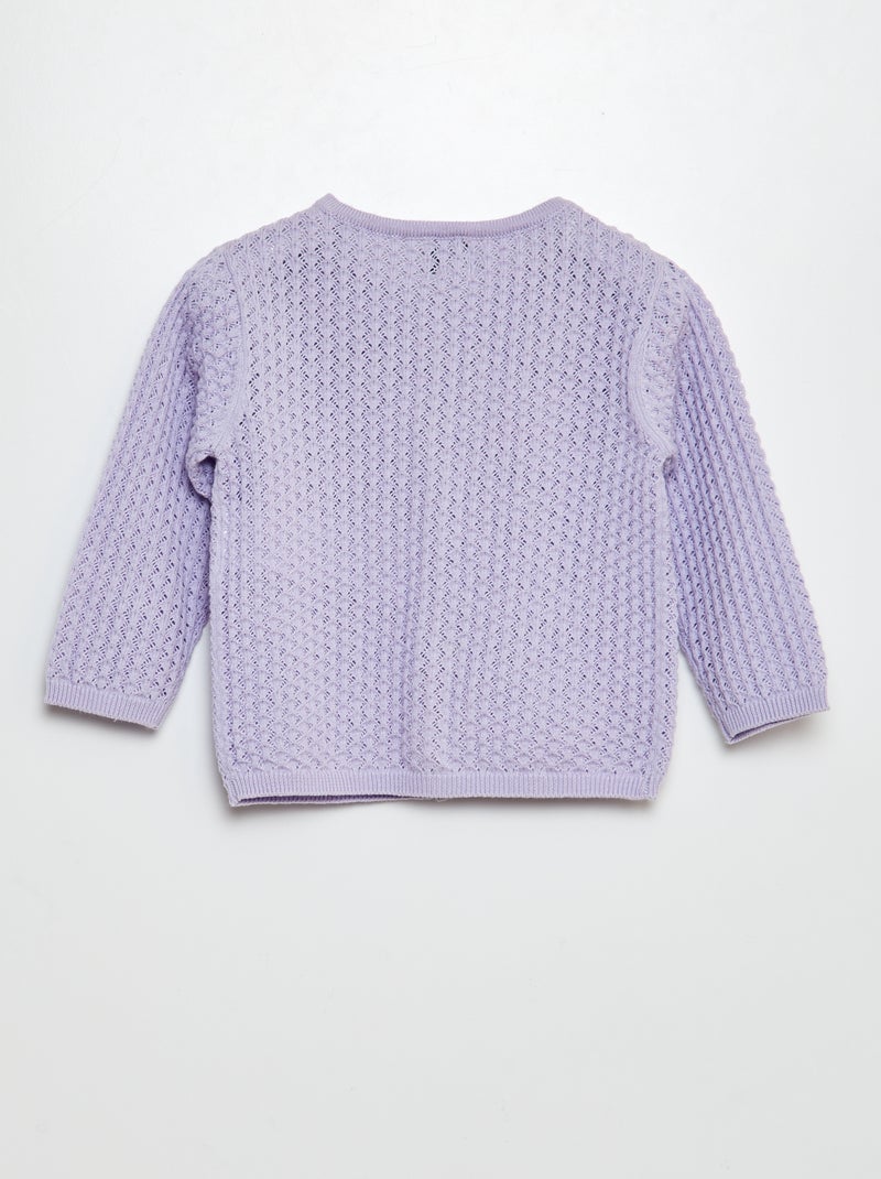 Casaco em malha de fantasia ajurada VIOLETA - Kiabi