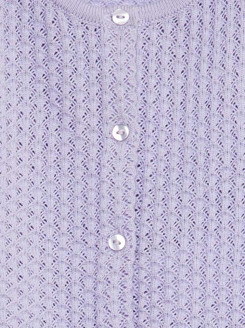 Casaco em malha de fantasia ajurada VIOLETA - Kiabi