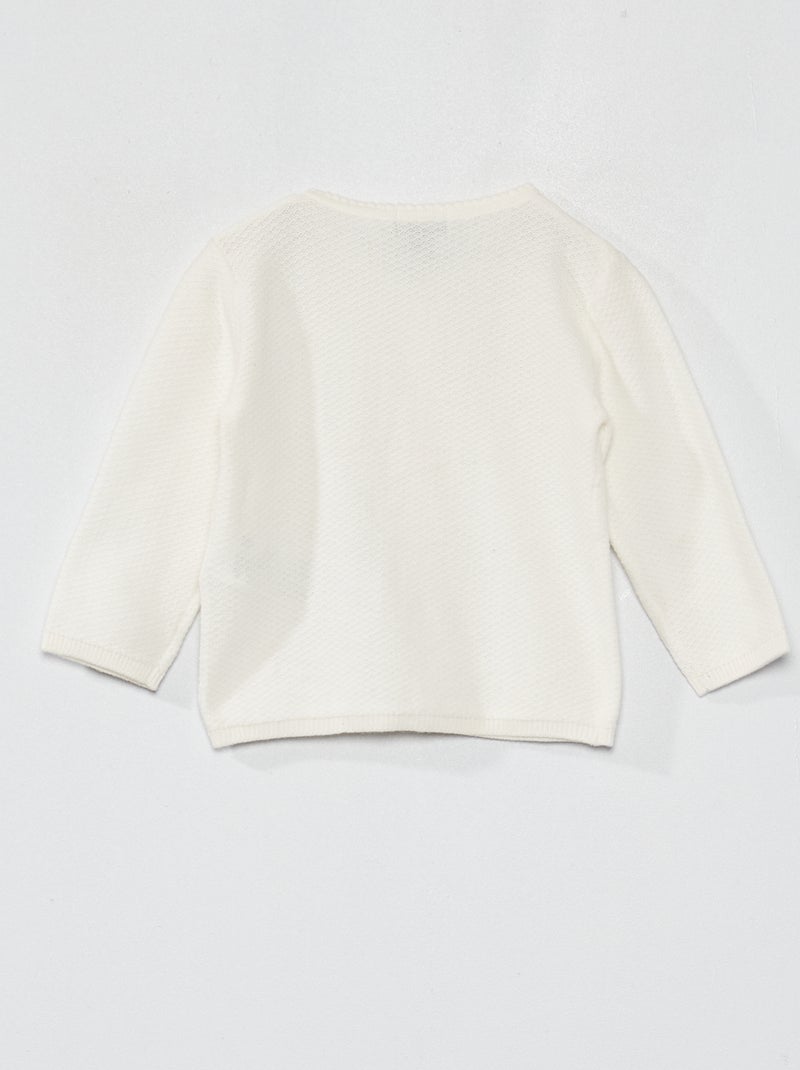 Casaco em malha de fantasia Branco - Kiabi