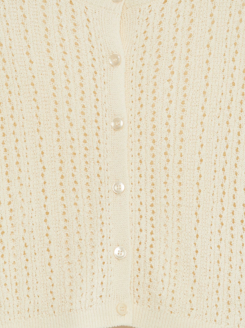 Casaco em malha de tricô com botões 'JDY' BRANCO - Kiabi