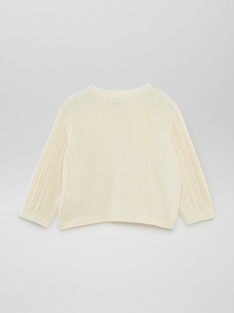 Casaco em malha de tricô com botões 'JDY' BRANCO - Kiabi