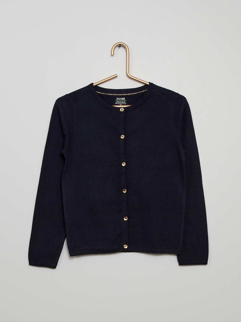 Casaco em malha fina Azul Marinho - Kiabi