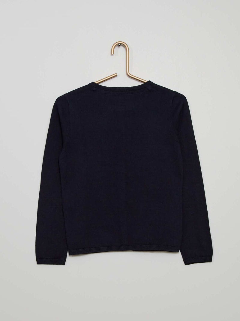 Casaco em malha fina Azul Marinho - Kiabi