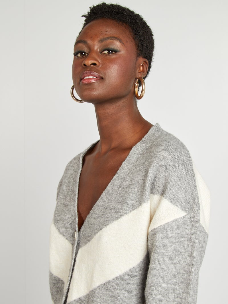 Casaco em malha fina larga CINZA - Kiabi