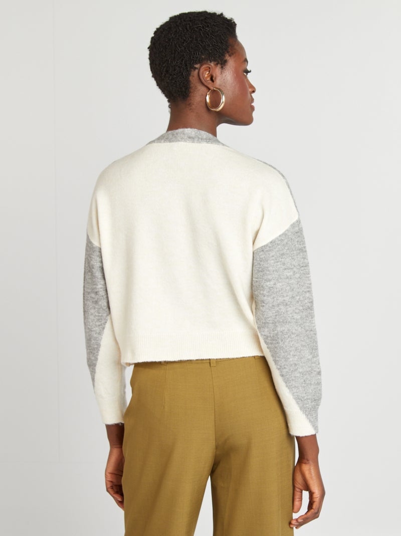 Casaco em malha fina larga CINZA - Kiabi