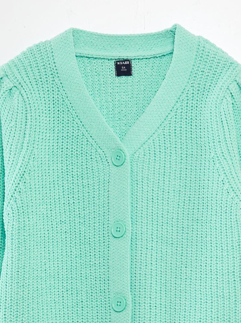 Casaco em malha peluche VERDE - Kiabi