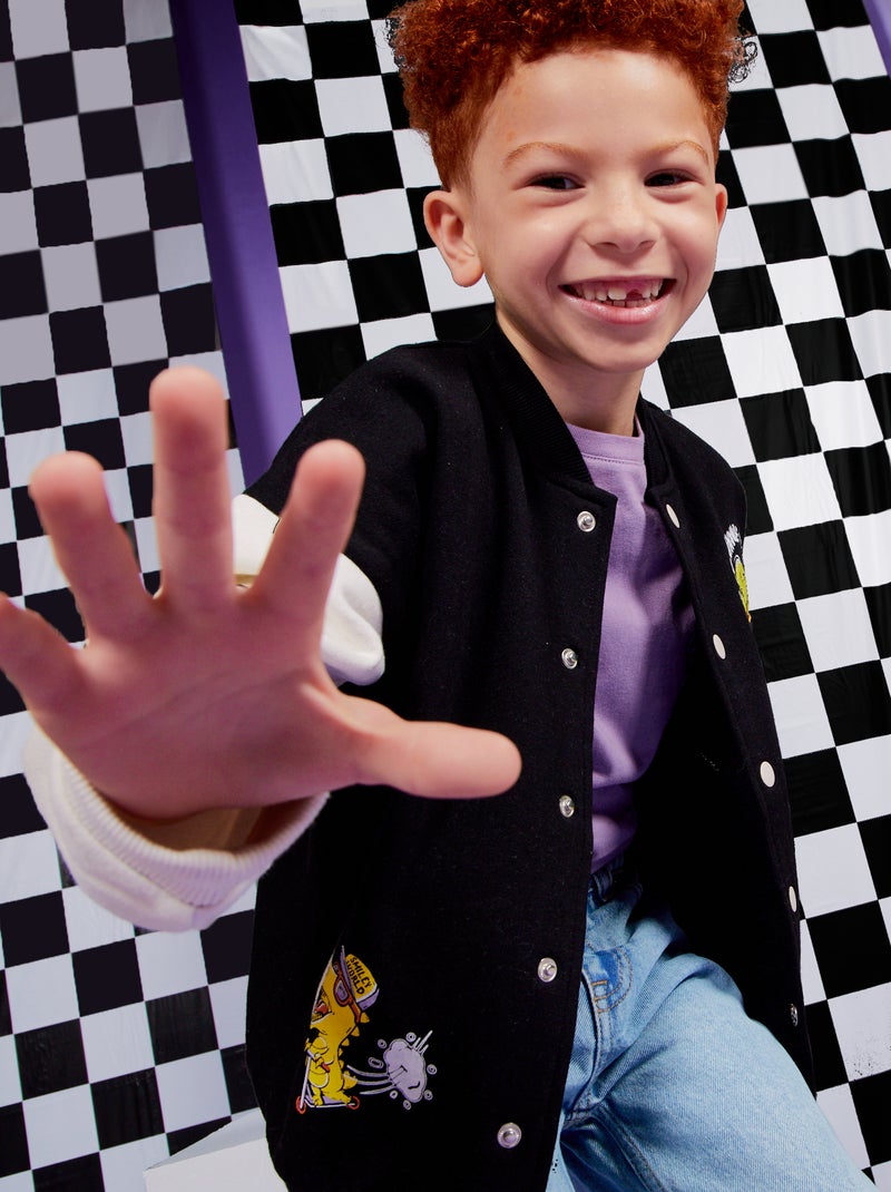 Casaco em moletão 'SmileyWorld' PRETO - Kiabi