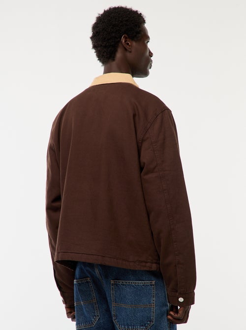 Casaco em sarja com fecho e gola canelada - Kiabi