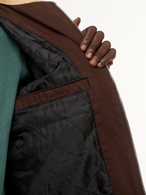 Casaco em sarja com fecho e gola canelada - Kiabi