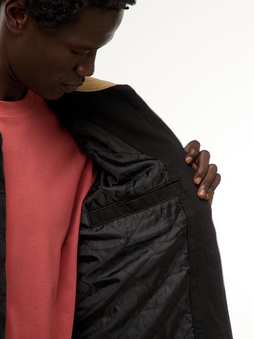 Casaco em sarja com fecho e gola com canelado - Kiabi