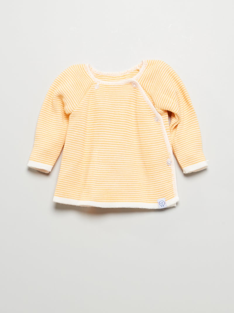 Casaco em tricô 'La Manufacture de Layette' BEGE - Kiabi