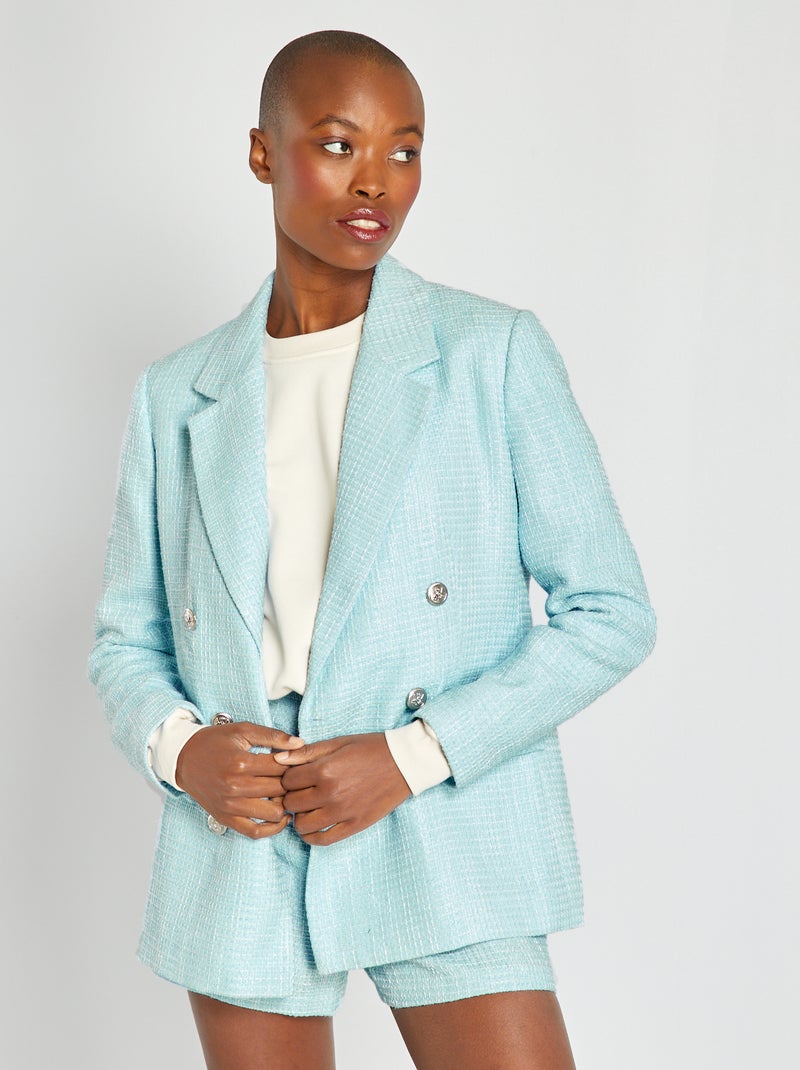 Casaco em tweed AZUL - Kiabi
