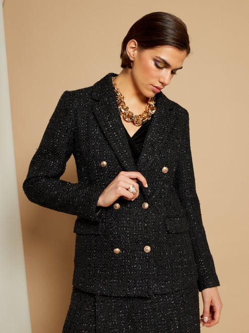 Casaco em tweed com botões duplos - Kiabi