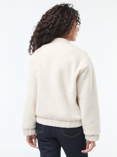 Casaco estilo americano com efeito de pele de carneiro - Kiabi