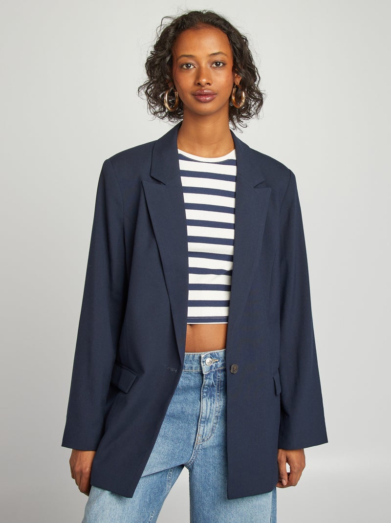 Casaco estilo blazer oversize AZUL - Kiabi