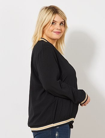 Casaco estilo blusão com detalhe na gola e punhos - Kiabi