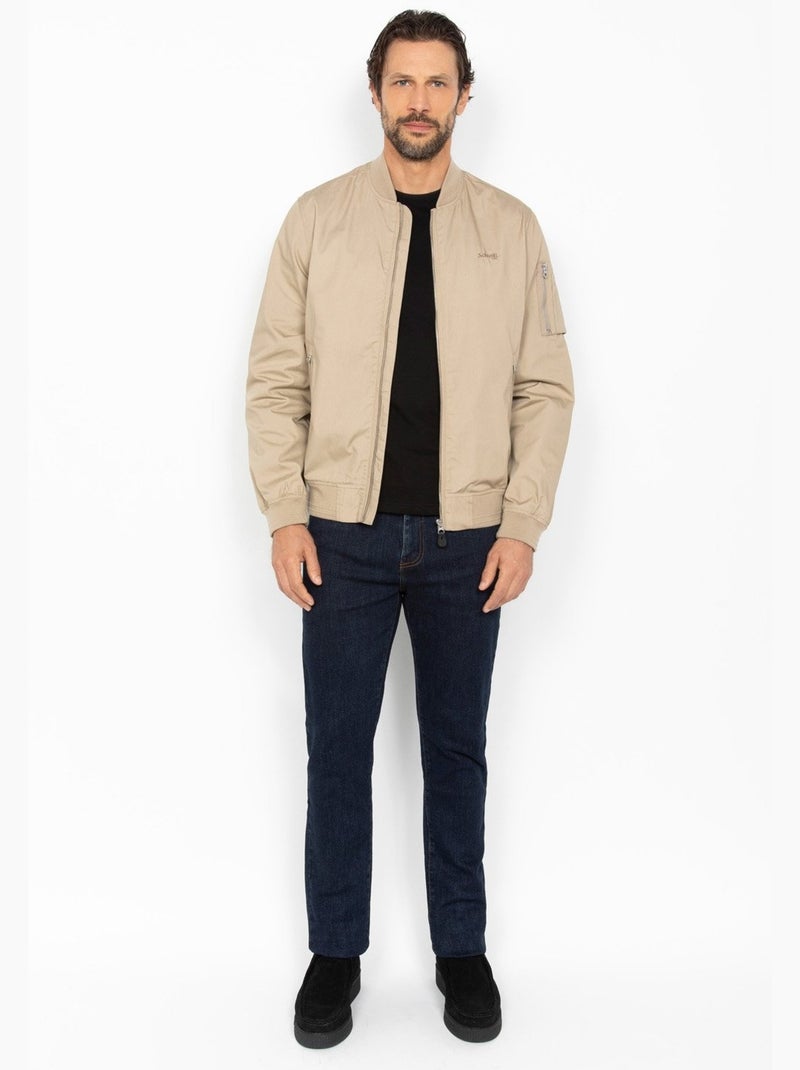 Casaco estilo bomber - Schott Bege - Kiabi