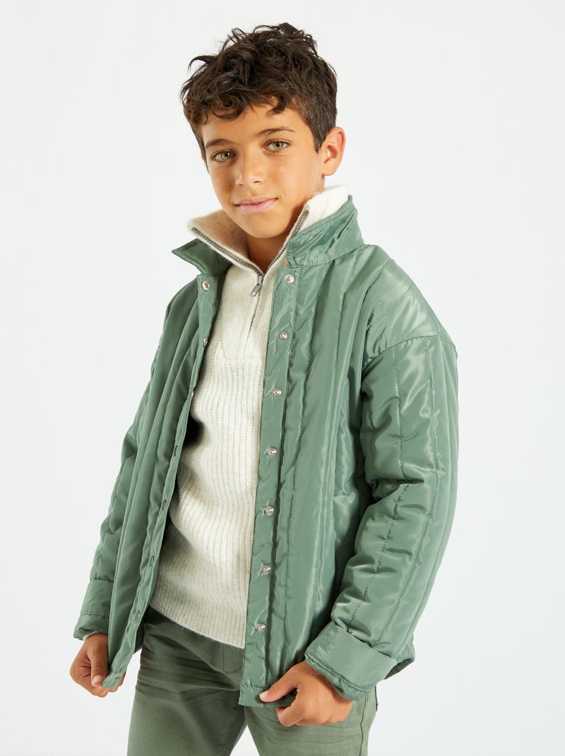 Casaco estilo camisa-casaco acolchoado VERDE - Kiabi