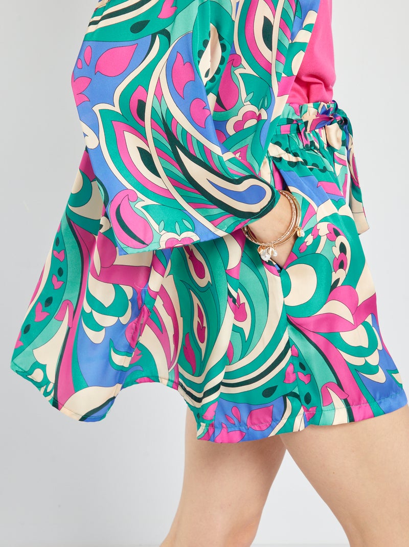 Casaco estilo quimono com estampado VERDE - Kiabi