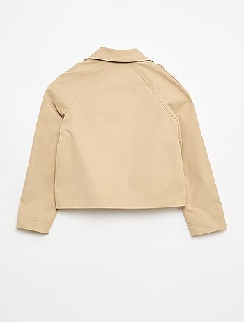 Casaco estilo trench com gola de alfaiate