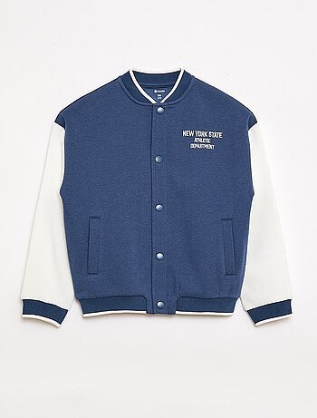 Casaco estilo universitário de mangas compridas