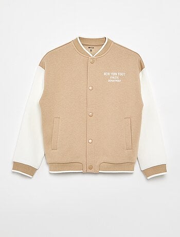 Casaco estilo universitário de mangas compridas