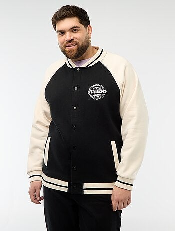 Casaco estilo universitário mangas raglã