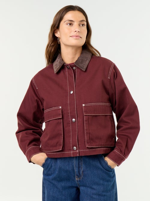 Casaco estilo workwear de ganga com gola de veludo - Kiabi Casaco estilo workwear de ganga com gola de veludo - Kiabi