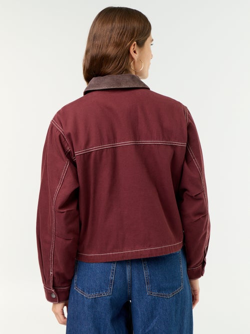 Casaco estilo workwear de ganga com gola de veludo - Kiabi Casaco estilo workwear de ganga com gola de veludo - Kiabi