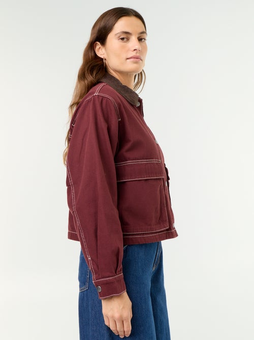 Casaco estilo workwear de ganga com gola de veludo - Kiabi Casaco estilo workwear de ganga com gola de veludo - Kiabi