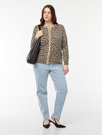 Casaco fino com estampado leopardo