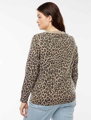 Casaco fino com estampado leopardo