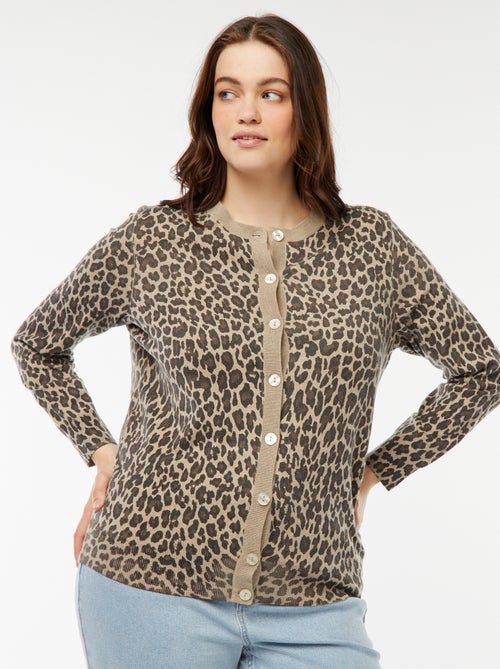 Casaco fino com estampado leopardo - Kiabi