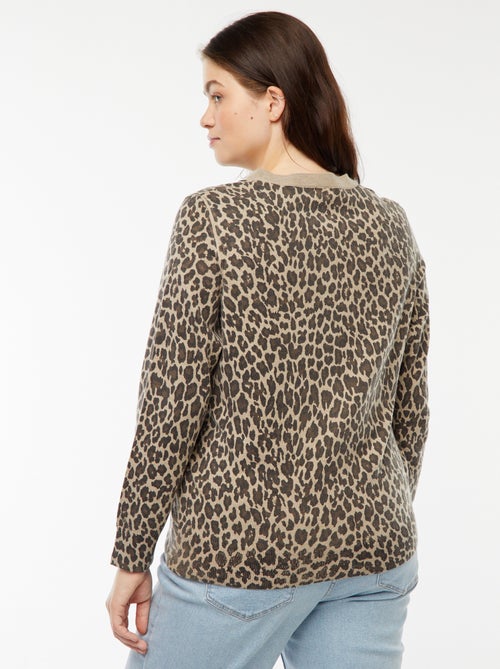 Casaco fino com estampado leopardo - Kiabi