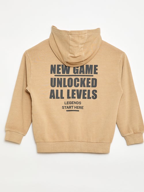 Casaco folgado com capuz e detalhe nas costas em algodão - Kiabi